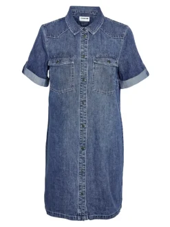 NMNEW SIGNE S/S DENIM DRESS VI002MB NOOS medium blue denim