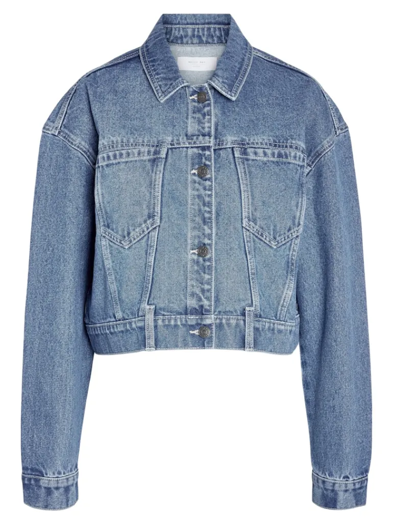 NMRONJA L/S CROP DNM JACKET VI433MB NOOS medium blue denim