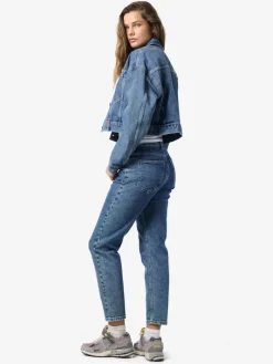 NMRONJA L/S CROP DNM JACKET VI433MB NOOS medium blue denim
