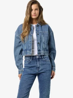 NMRONJA L/S CROP DNM JACKET VI433MB NOOS medium blue denim