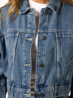 NMRONJA L/S CROP DNM JACKET VI433MB NOOS medium blue denim