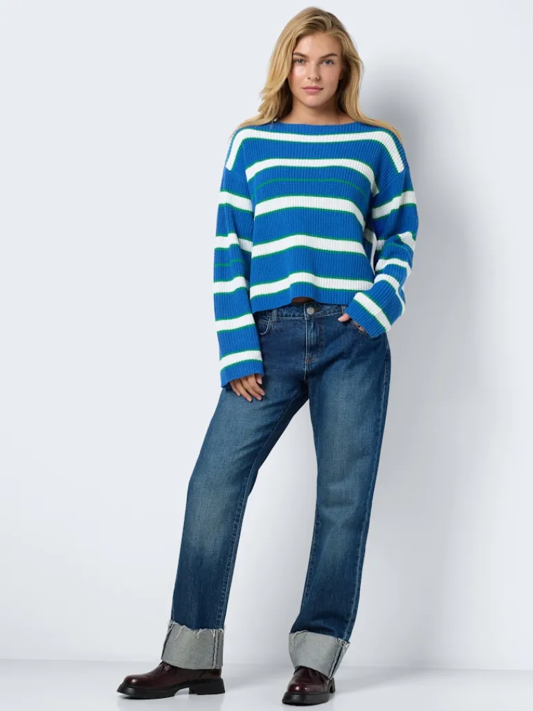 NMSERENA L/S BOATNECK KNIT FWD DD dutch blue