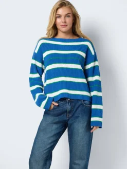 NMSERENA L/S BOATNECK KNIT FWD DD dutch blue