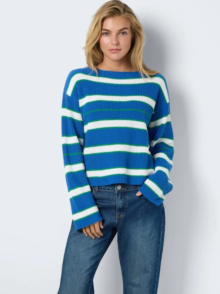 NMSERENA L/S BOATNECK KNIT FWD DD dutch blue