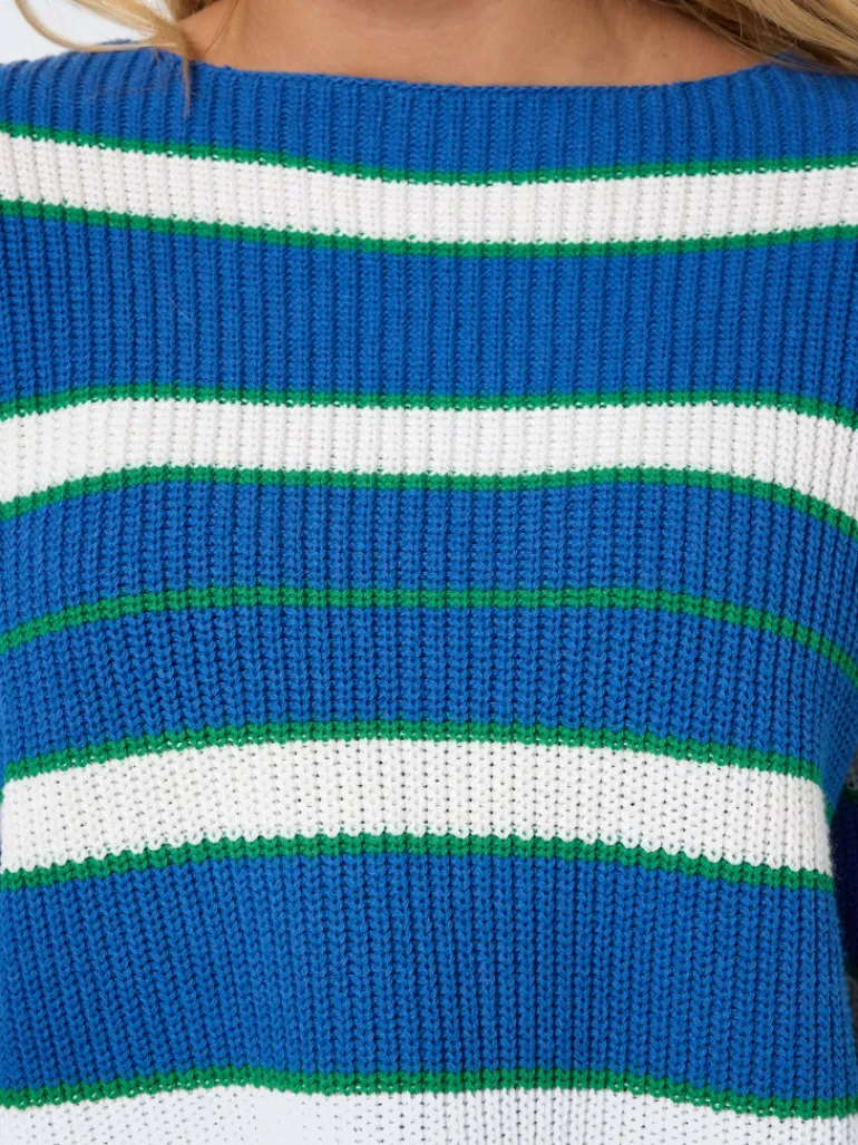 NMSERENA L/S BOATNECK KNIT FWD DD dutch blue