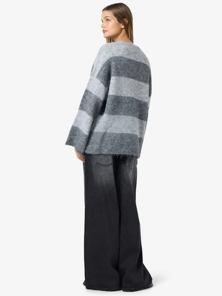 NMSUTTON L/S OVERSIZED KNIT FWD NOOS light grey melange