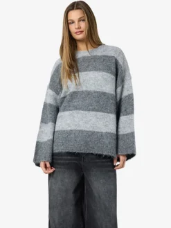 NMSUTTON L/S OVERSIZED KNIT FWD NOOS light grey melange