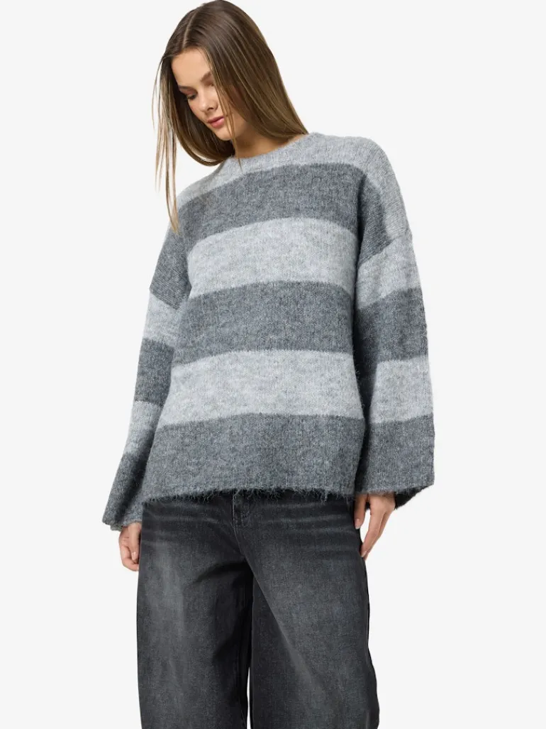 NMSUTTON L/S OVERSIZED KNIT FWD NOOS light grey melange