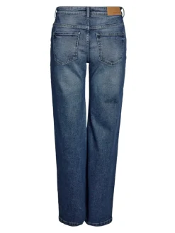 NMYOLANDA NW WIDE LEG STUD JEANS AZ308MB medium blue denim