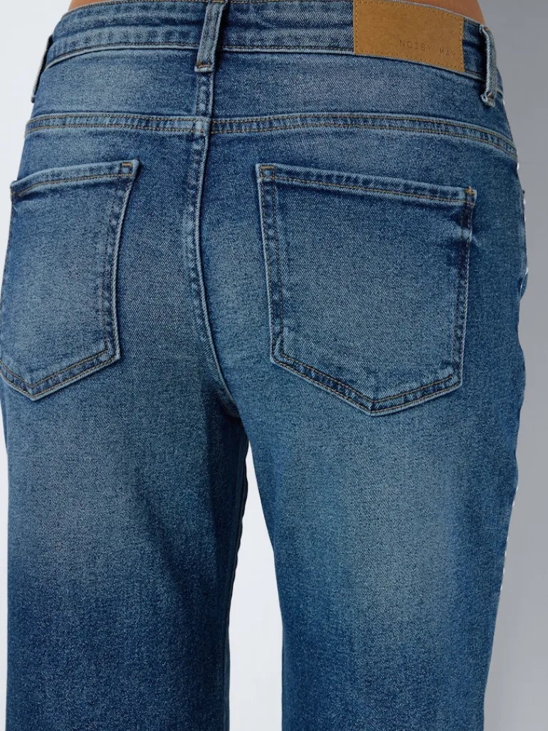 NMYOLANDA NW WIDE LEG STUD JEANS AZ308MB medium blue denim