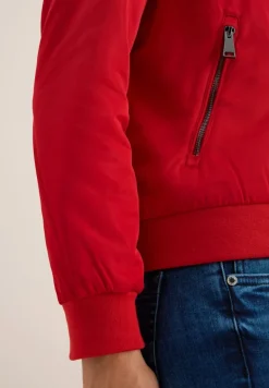 Nylon-Look Blouson fiery red