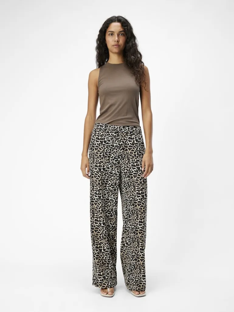 OBJALBA LISA WIDE PANT PRINT NOOS humus