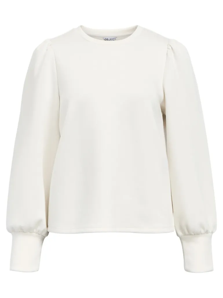OBJANDREA RE L/S O-NECK TOP NOOS white sand
