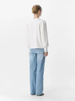 OBJANDREA RE L/S O-NECK TOP NOOS white sand