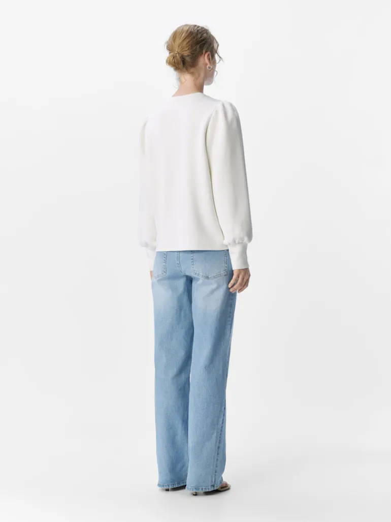 OBJANDREA RE L/S O-NECK TOP NOOS white sand