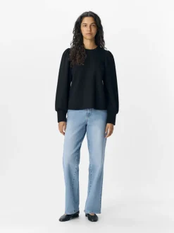 OBJANDREA RE L/S O-NECK TOP NOOS black