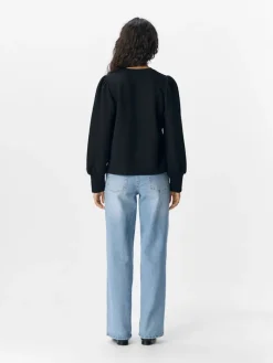 OBJANDREA RE L/S O-NECK TOP NOOS black