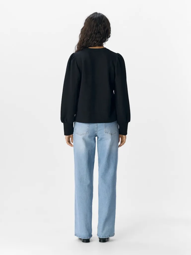 OBJANDREA RE L/S O-NECK TOP NOOS black