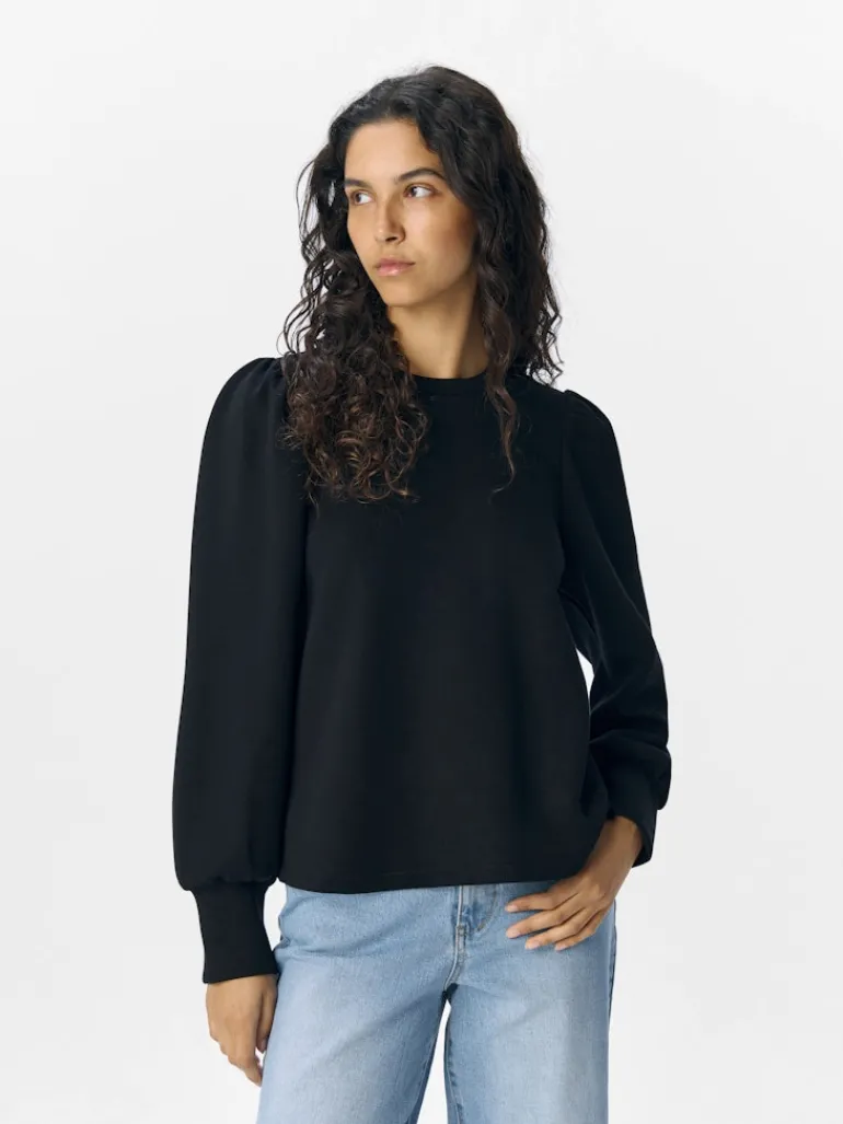 OBJANDREA RE L/S O-NECK TOP NOOS black