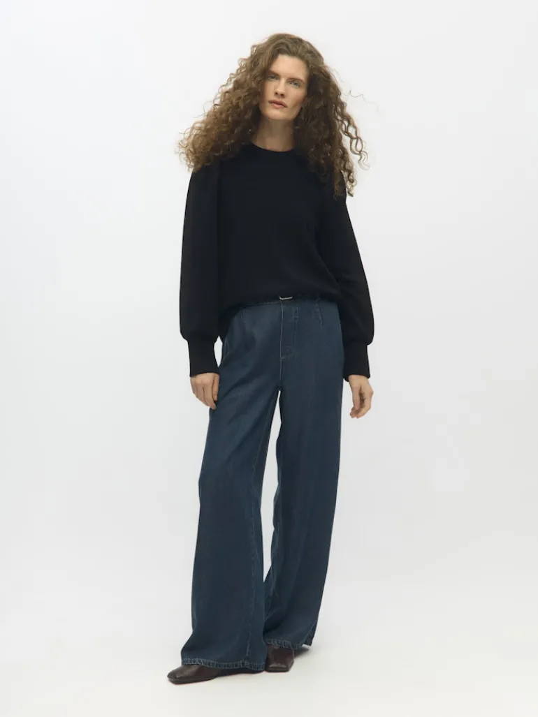 OBJANDREA RE L/S O-NECK TOP NOOS black
