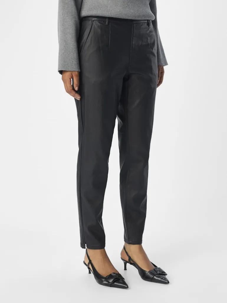OBJBELLE LISA COATED PANT NOOS black