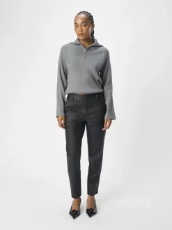 OBJBELLE LISA COATED PANT NOOS black