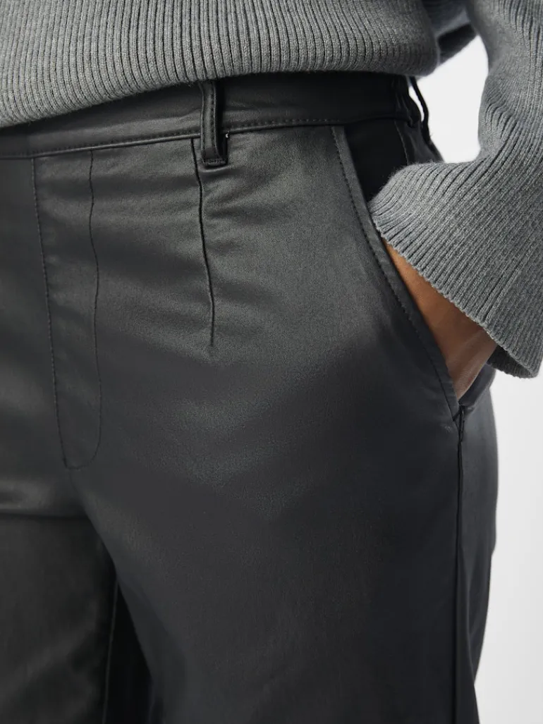 OBJBELLE LISA COATED PANT NOOS black