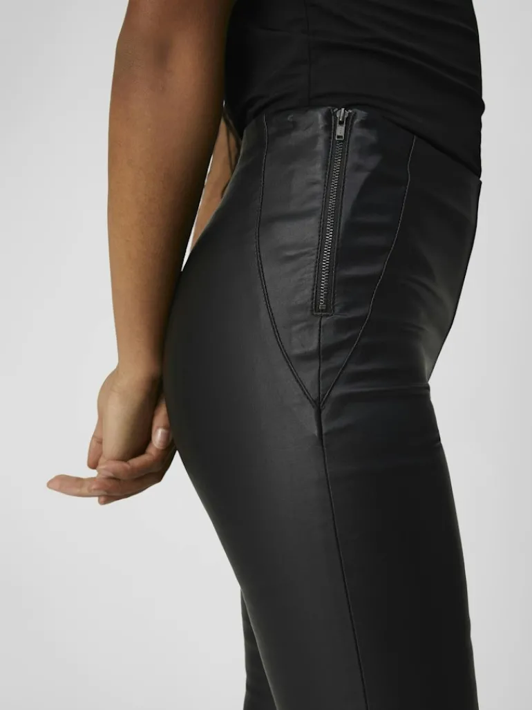 OBJBELLE MW COATED LEGGINGS NOOS black