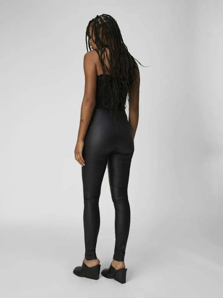 OBJBELLE MW COATED LEGGINGS NOOS black