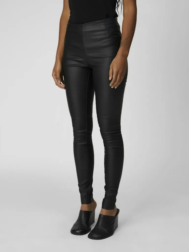 OBJBELLE MW COATED LEGGINGS NOOS black
