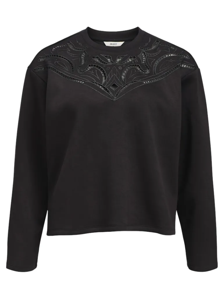 OBJBETZY L/S LO PULLOVER E AW FAIR 24 black