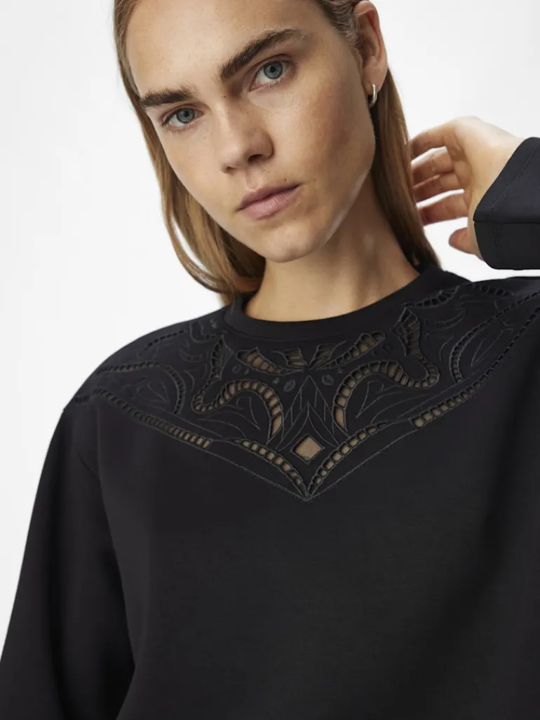OBJBETZY L/S LO PULLOVER E AW FAIR 24 black