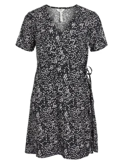 OBJCAMILLA S/S SHORT WRAP DRESS PB14 black