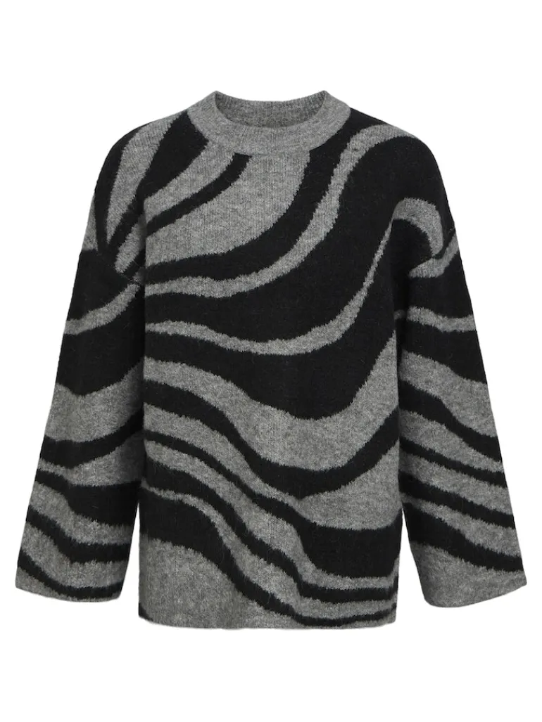 OBJDIANA LO L/S KNIT PULLOVER NOOS medium grey melange