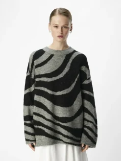 OBJDIANA LO L/S KNIT PULLOVER NOOS medium grey melange