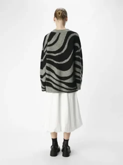 OBJDIANA LO L/S KNIT PULLOVER NOOS medium grey melange