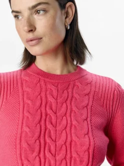 OBJDORIS RE L/S KNIT PULLOVER NOOS hot pink