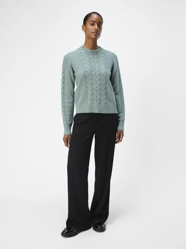 OBJDORIS RE L/S KNIT PULLOVER NOOS dark forest