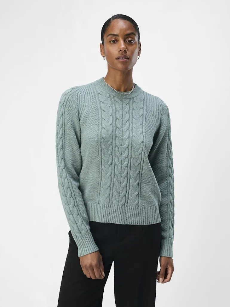 OBJDORIS RE L/S KNIT PULLOVER NOOS dark forest