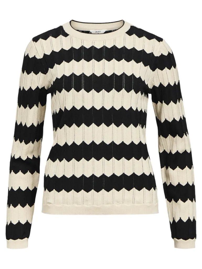OBJEBBA L/S RE KNIT PULLOVER NOOS sandshell