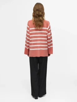 OBJESTER LS KNIT TOP NOOS georgia peach
