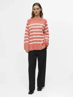 OBJESTER LS KNIT TOP NOOS georgia peach