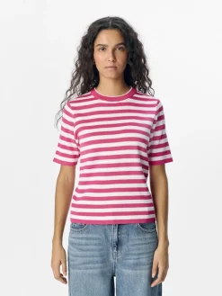 OBJESTER S/S NEW KNIT PULLOVER NOOS raspberry sorbet
