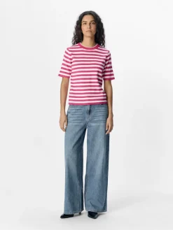 OBJESTER S/S NEW KNIT PULLOVER NOOS raspberry sorbet