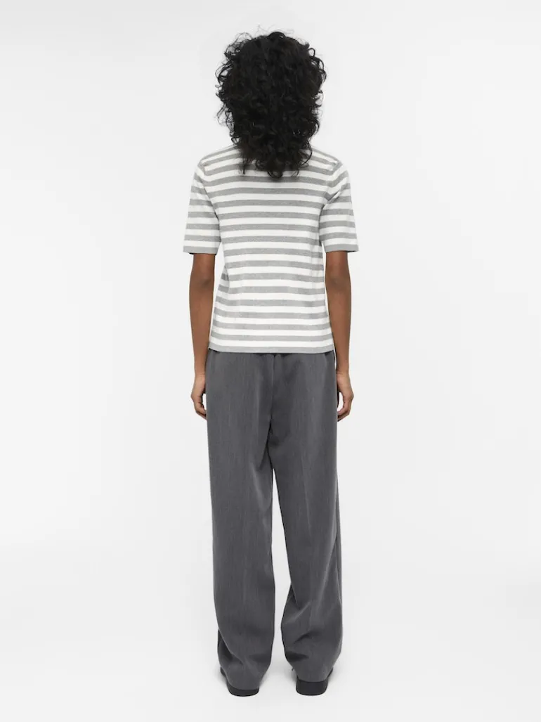 OBJESTER S/S NEW KNIT PULLOVER NOOS light grey melange