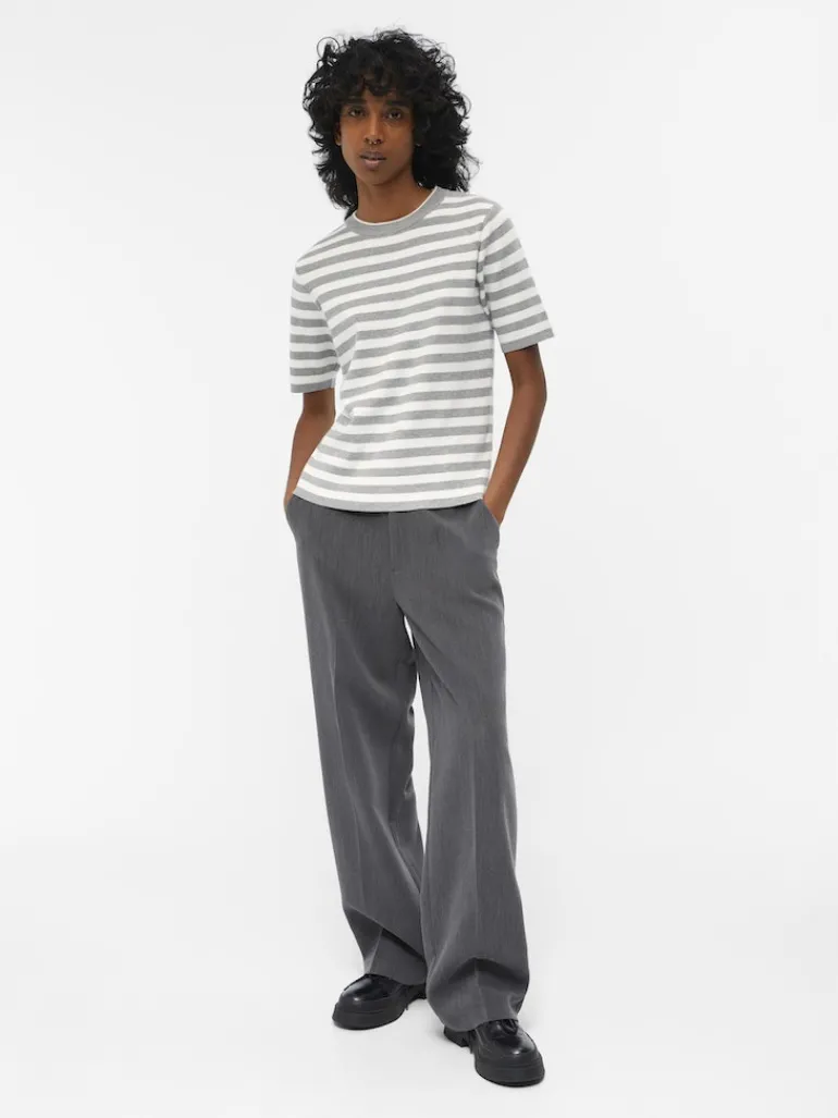 OBJESTER S/S NEW KNIT PULLOVER NOOS light grey melange