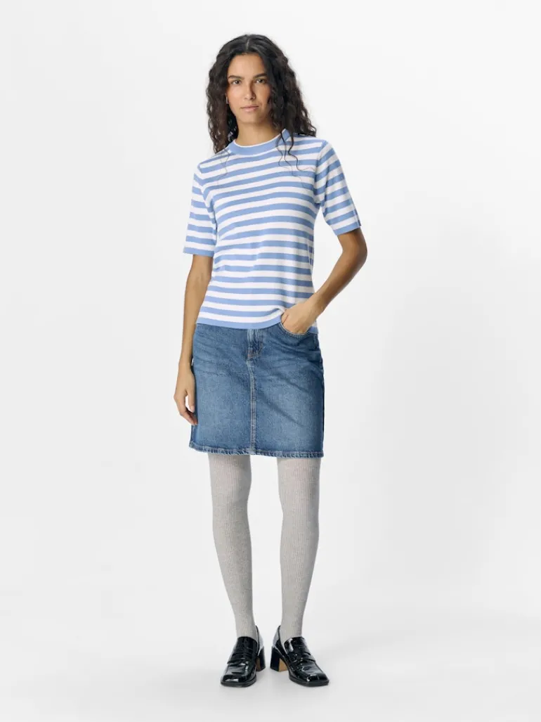 OBJESTER S/S NEW KNIT PULLOVER NOOS cornflower blue