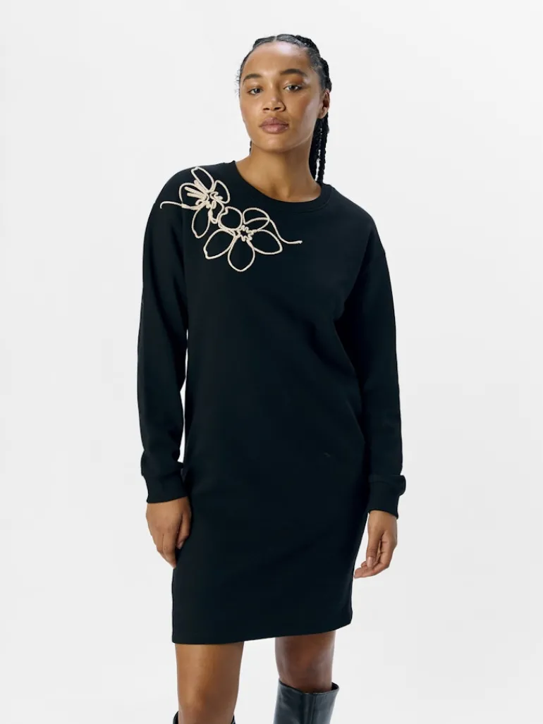 OBJEVE RE L/S SWEAT DRESS 137 black