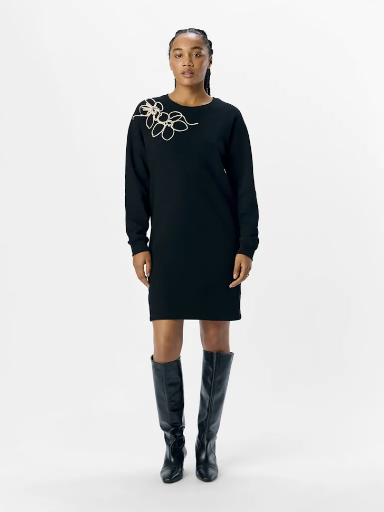 OBJEVE RE L/S SWEAT DRESS 137 black
