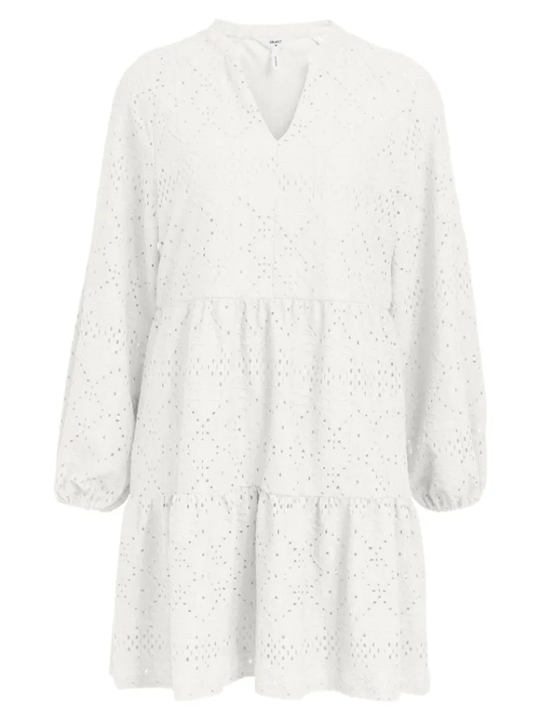 OBJFEODORA GIA L/S DRESS NOOS cloud dancer